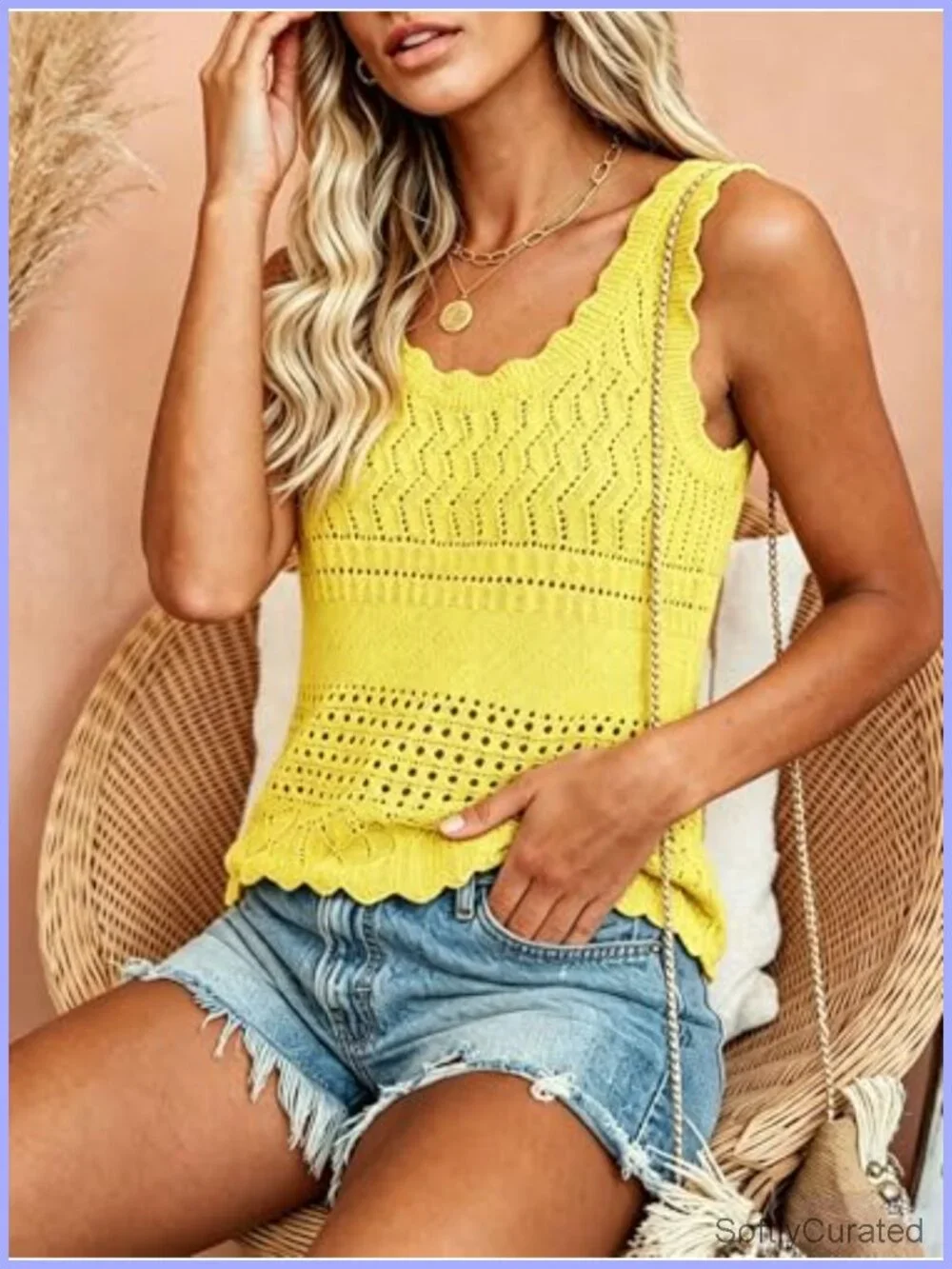 Crochet Tank Top Sleeveless Summer Sweater - Lightweight Knit Tanks